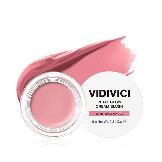 VIDIVICI Petal Glow Cream Blush, Multi-Shade Cream Blusher for Natural Radiant Cheeks, K-Beauty Long-Lasting Hydrating Color - 6g, 0.21oz (PEONY MILK)