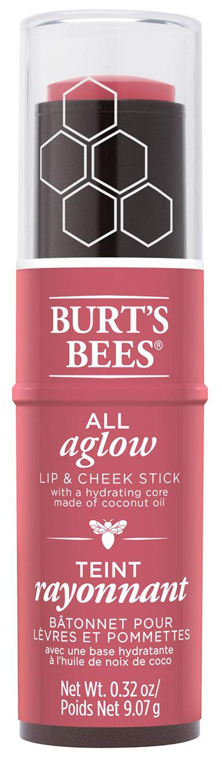 Burts Bees 100% Natural All Aglow Lip & Cheek Stick, Blush Bay - 1 Tube