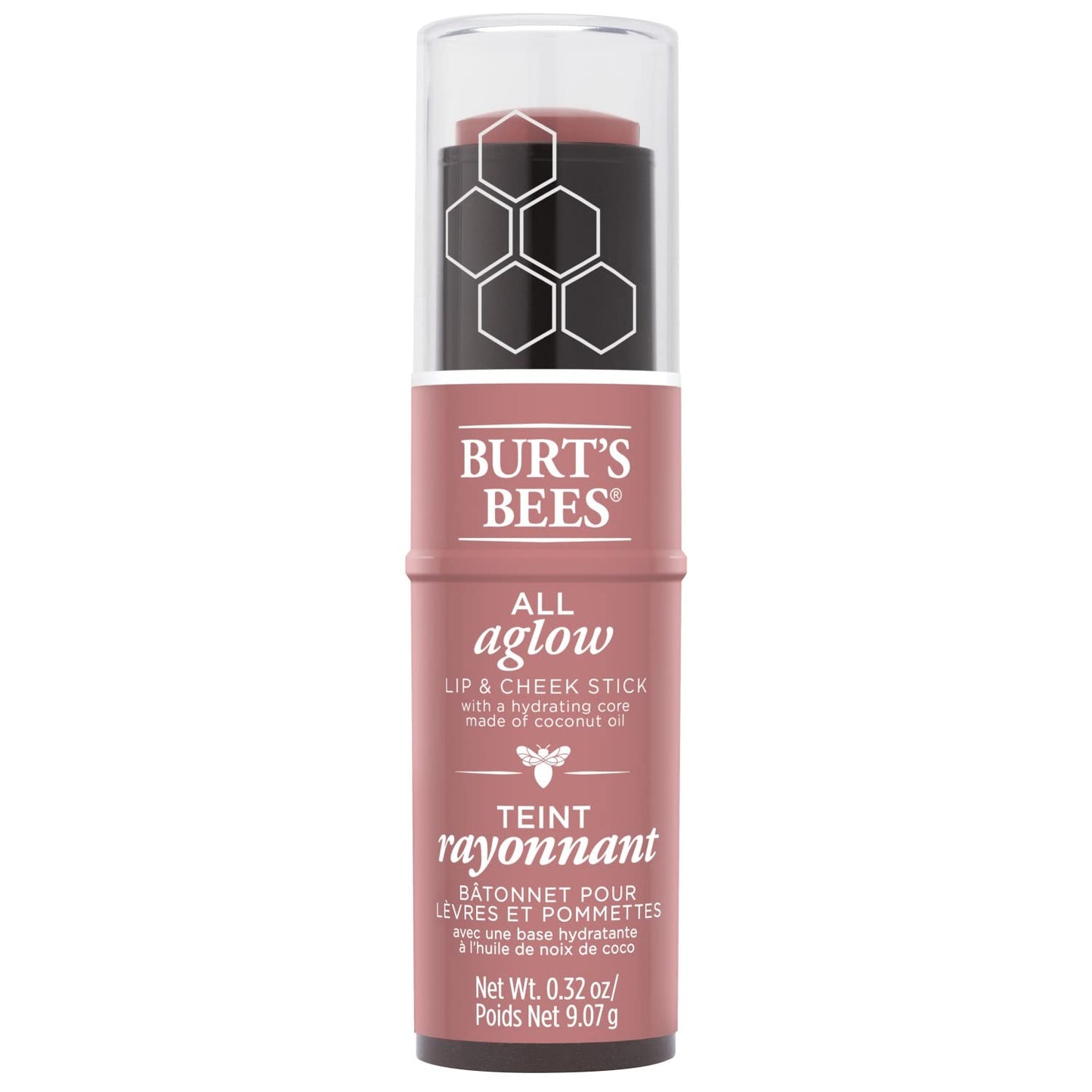 Burts Bees 100% Natural All Aglow Lip & Cheek Stick, Blush Bay - 1 Tube