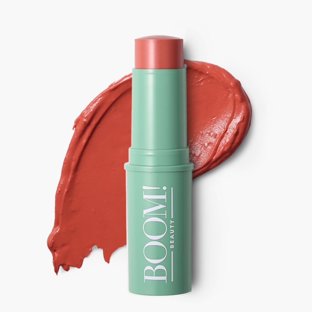 Boomstick Rose Nude ® All-in-One Cream Blush for Cheeks, Eyes & Lips, Long-Wearing, Blendable Makeup Blush Stick for Mature Skin, Cruelty-Free Lip Cheek Tint with Skincare Benefits
