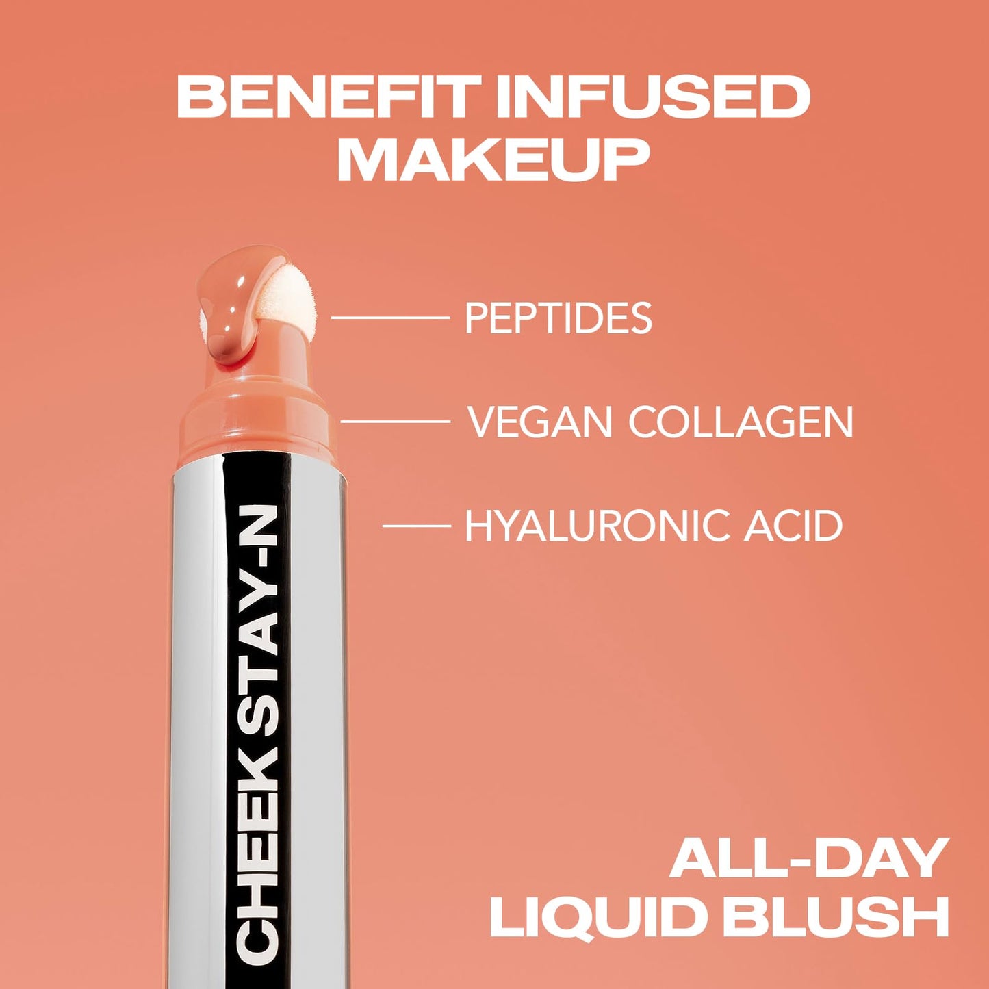 Sacheu Cheek STAY-N Liquid Blush for Cheeks — High Pigment, Buildable, Lightweight Cream Blush for Dewy & Radiant Flushed Cheeks — Long-lasting & Cruelty Free, I'm Flirty
