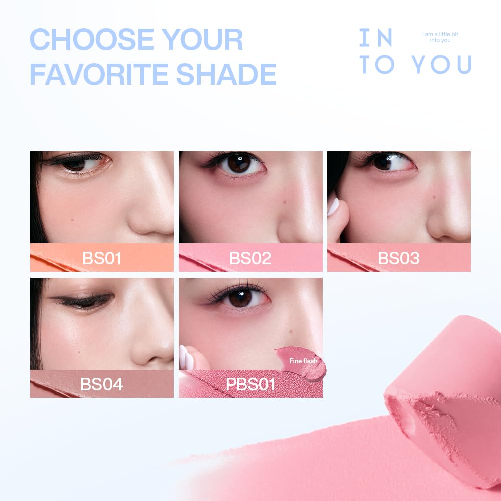 INTO YOU Cream Blush Stick Water Blurring, 5 in 1 Multi-purpose Makeup Balm Stick, Hydrating Blush Tint for Cheeks & Eyes, Lightweight, Long Wearing, Easy to Apply & Blend, BS04