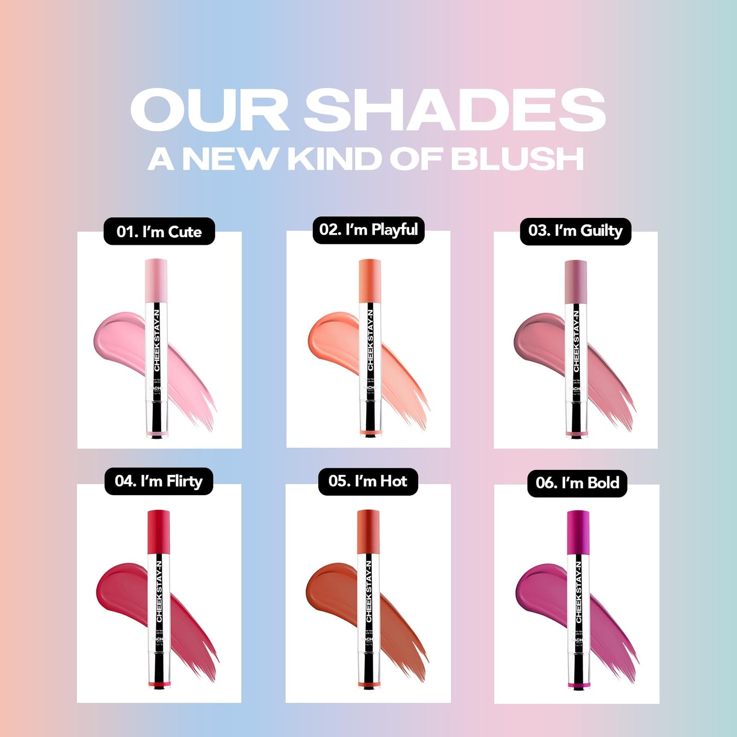 Sacheu Cheek STAY-N Liquid Blush for Cheeks — High Pigment, Buildable, Lightweight Cream Blush for Dewy & Radiant Flushed Cheeks — Long-lasting & Cruelty Free, I'm Flirty