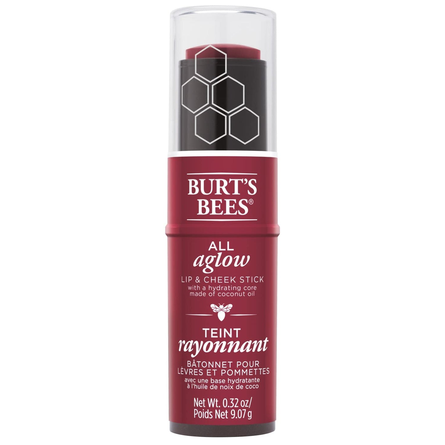 Burts Bees 100% Natural All Aglow Lip & Cheek Stick, Blush Bay - 1 Tube