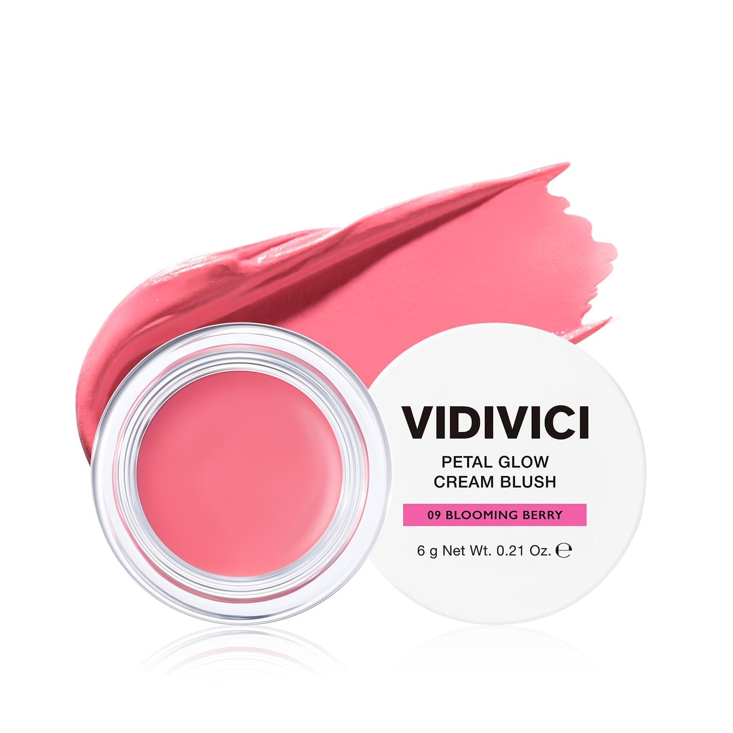 VIDIVICI Petal Glow Cream Blush, Multi-Shade Cream Blusher for Natural Radiant Cheeks, K-Beauty Long-Lasting Hydrating Color - 6g, 0.21oz (PEONY MILK)