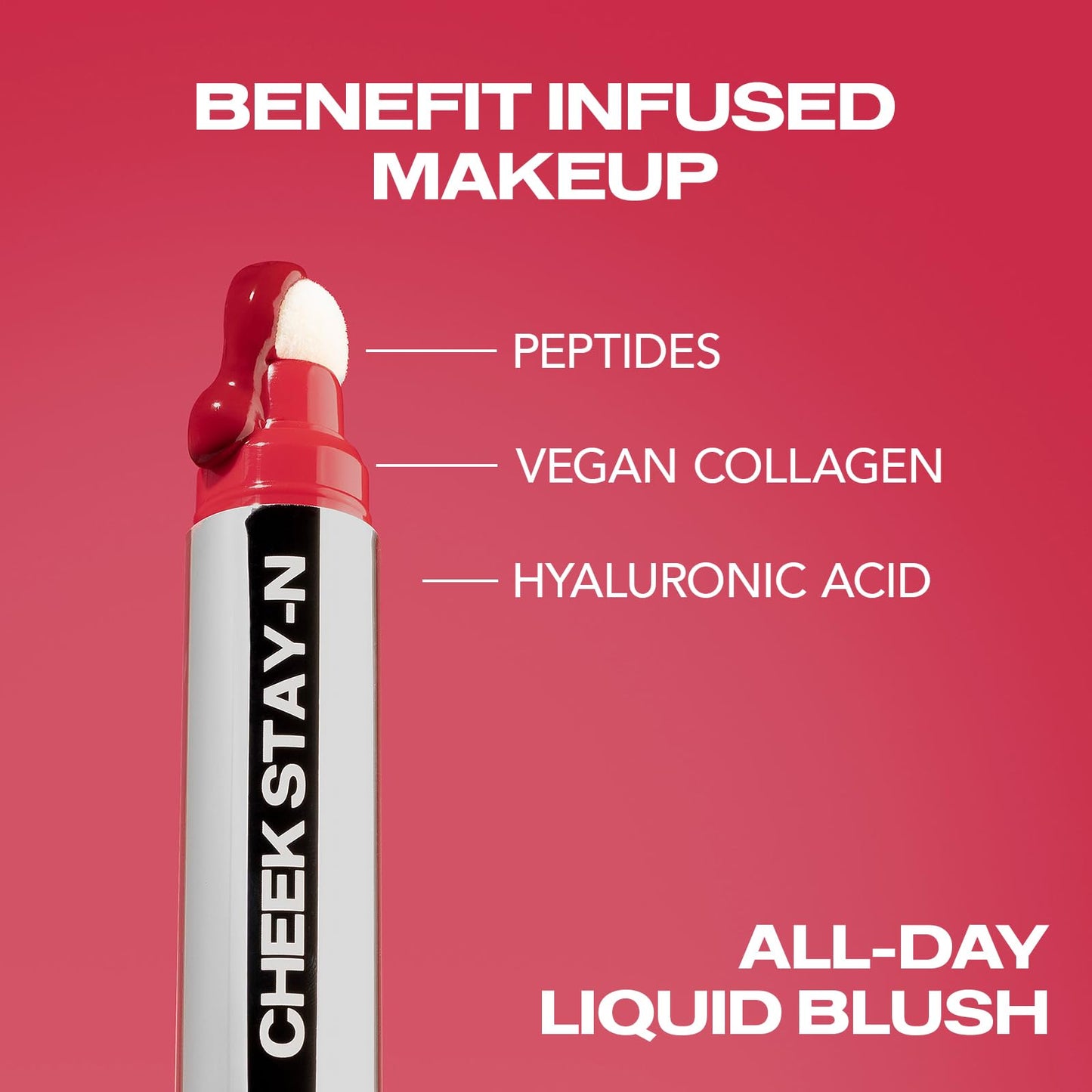 Sacheu Cheek STAY-N Liquid Blush for Cheeks — High Pigment, Buildable, Lightweight Cream Blush for Dewy & Radiant Flushed Cheeks — Long-lasting & Cruelty Free, I'm Flirty