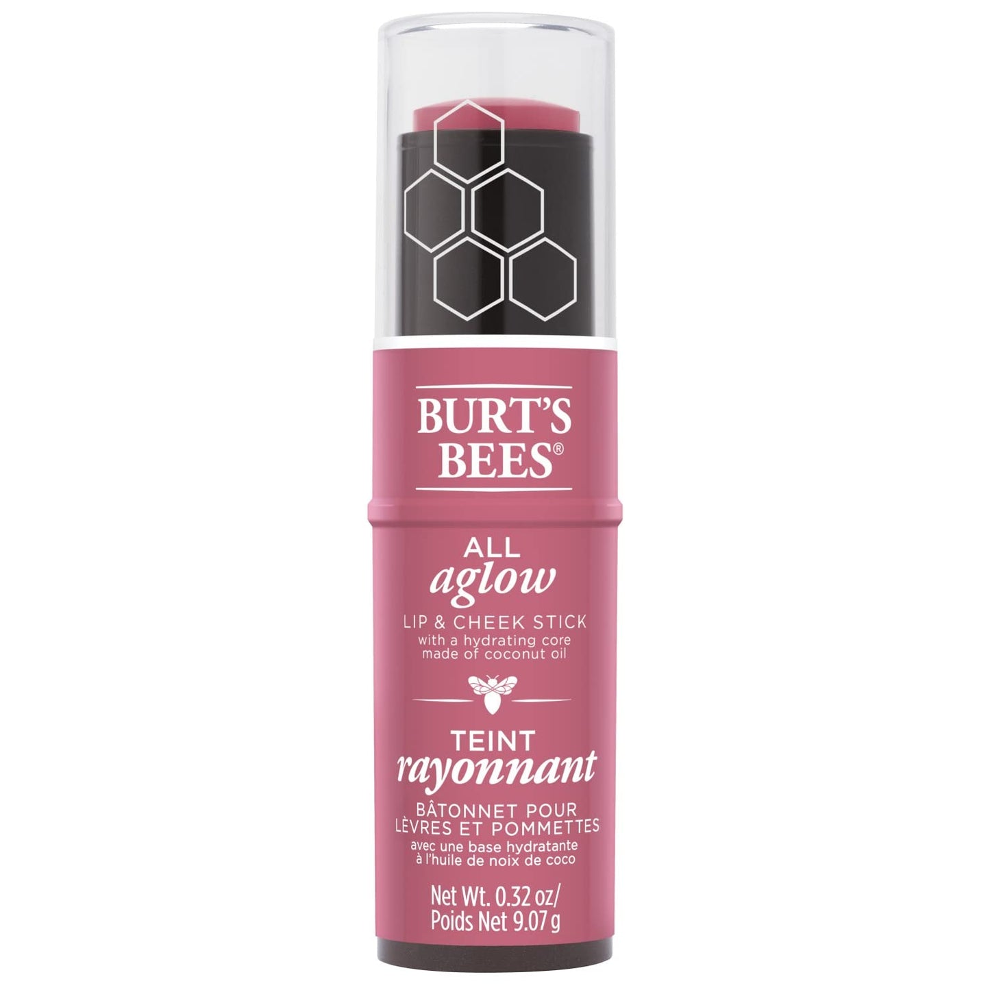 Burts Bees 100% Natural All Aglow Lip & Cheek Stick, Blush Bay - 1 Tube