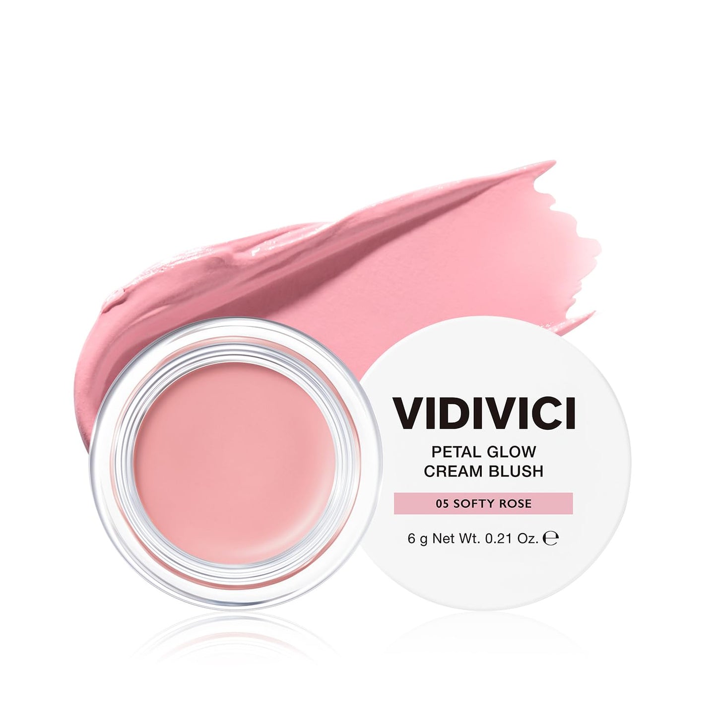 VIDIVICI Petal Glow Cream Blush, Multi-Shade Cream Blusher for Natural Radiant Cheeks, K-Beauty Long-Lasting Hydrating Color - 6g, 0.21oz (PEONY MILK)