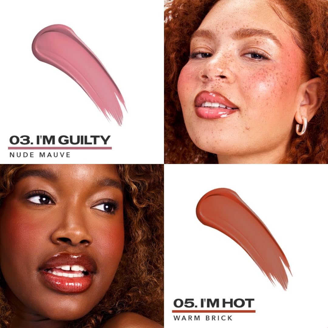 Sacheu Cheek STAY-N Liquid Blush for Cheeks — High Pigment, Buildable, Lightweight Cream Blush for Dewy & Radiant Flushed Cheeks — Long-lasting & Cruelty Free, I'm Flirty