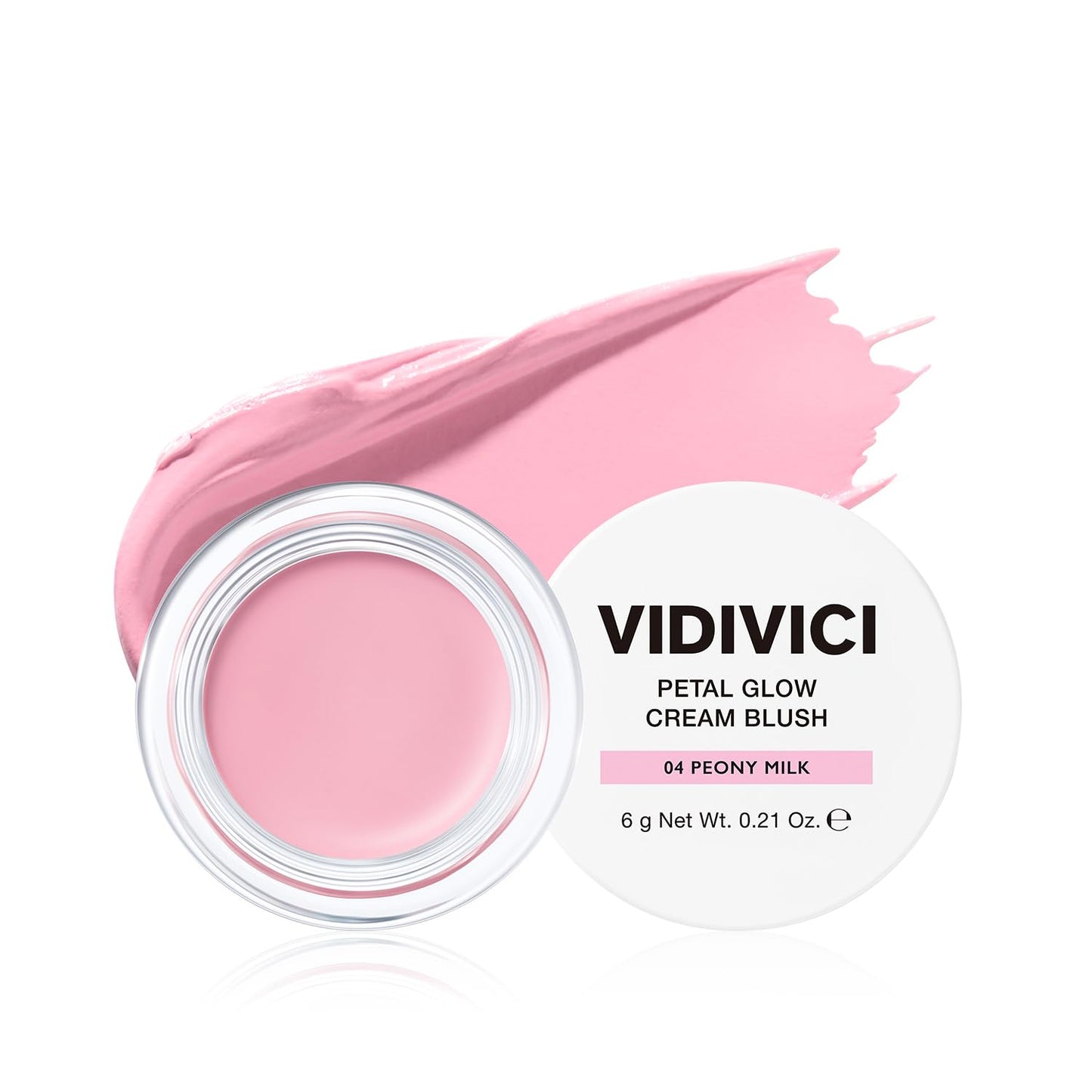 VIDIVICI Petal Glow Cream Blush, Multi-Shade Cream Blusher for Natural Radiant Cheeks, K-Beauty Long-Lasting Hydrating Color - 6g, 0.21oz (PEONY MILK)