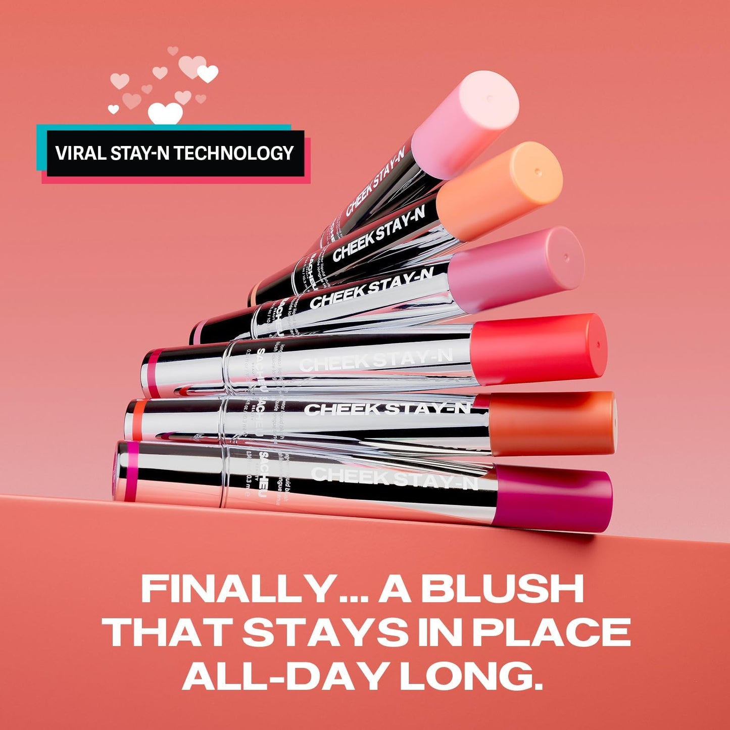 Sacheu Cheek STAY-N Liquid Blush for Cheeks — High Pigment, Buildable, Lightweight Cream Blush for Dewy & Radiant Flushed Cheeks — Long-lasting & Cruelty Free, I'm Flirty