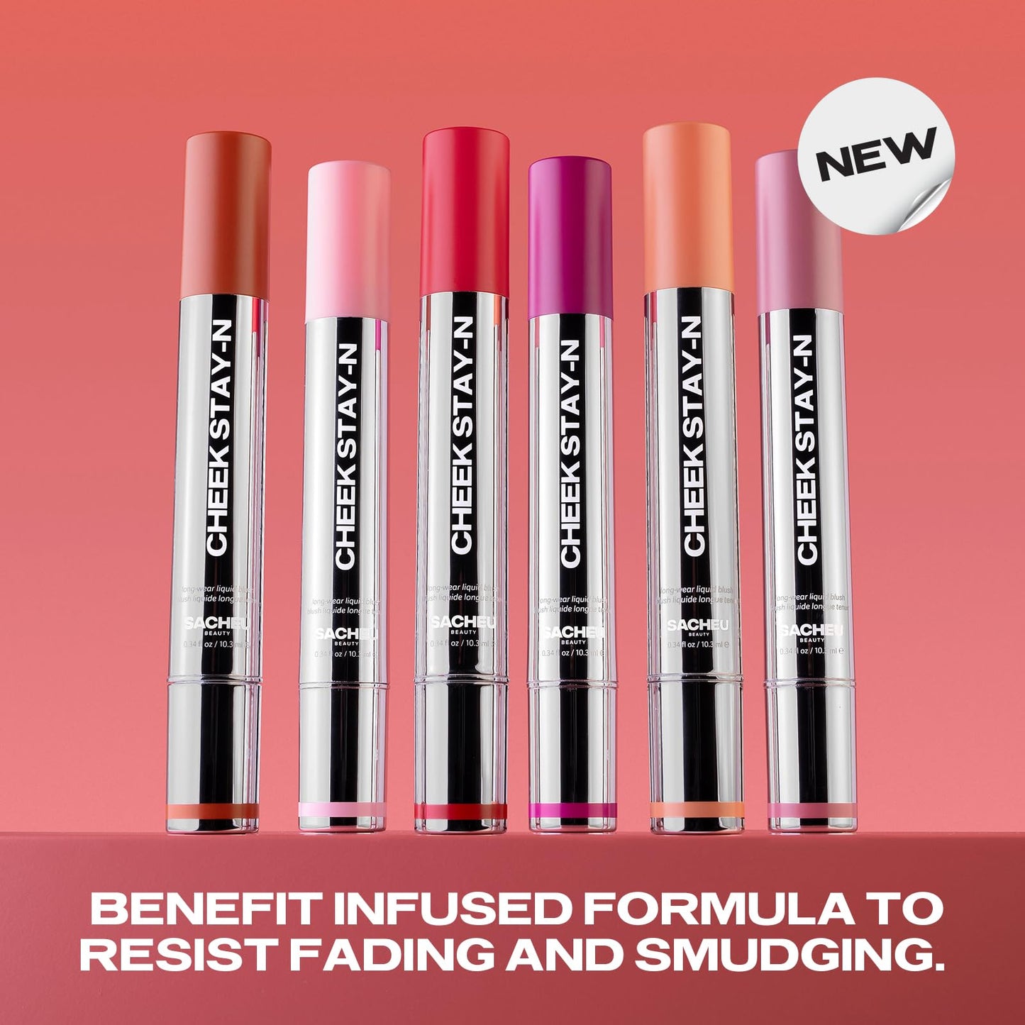 Sacheu Cheek STAY-N Liquid Blush for Cheeks — High Pigment, Buildable, Lightweight Cream Blush for Dewy & Radiant Flushed Cheeks — Long-lasting & Cruelty Free, I'm Flirty