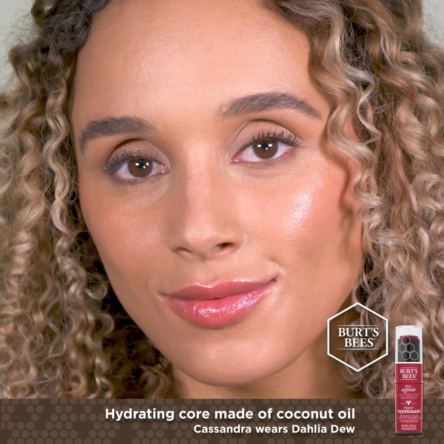 Burts Bees 100% Natural All Aglow Lip & Cheek Stick, Blush Bay - 1 Tube