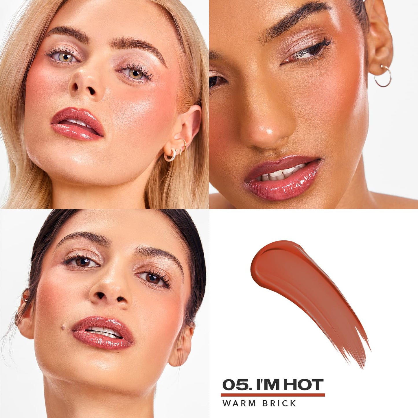 Sacheu Cheek STAY-N Liquid Blush for Cheeks — High Pigment, Buildable, Lightweight Cream Blush for Dewy & Radiant Flushed Cheeks — Long-lasting & Cruelty Free, I'm Flirty