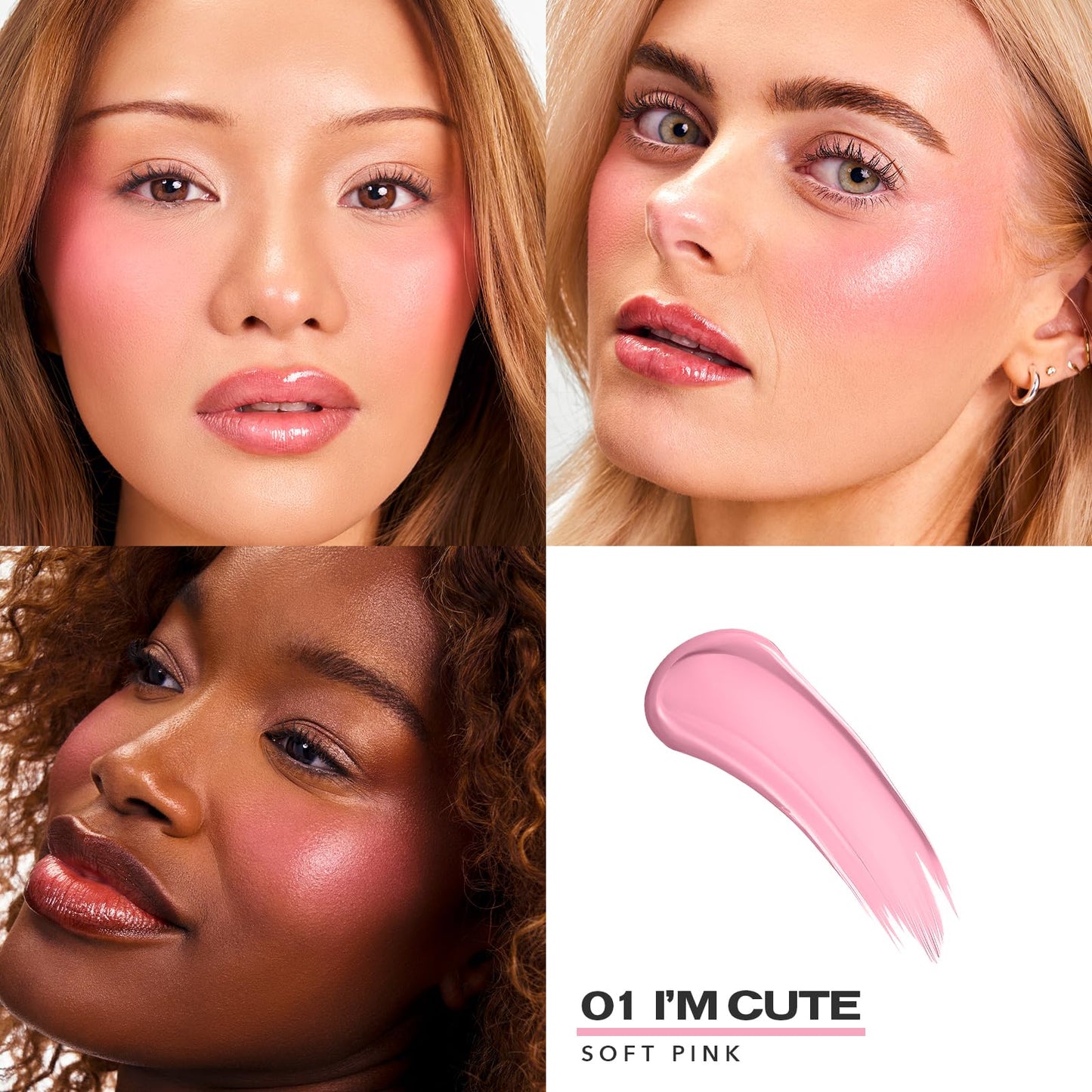 Sacheu Cheek STAY-N Liquid Blush for Cheeks — High Pigment, Buildable, Lightweight Cream Blush for Dewy & Radiant Flushed Cheeks — Long-lasting & Cruelty Free, I'm Flirty
