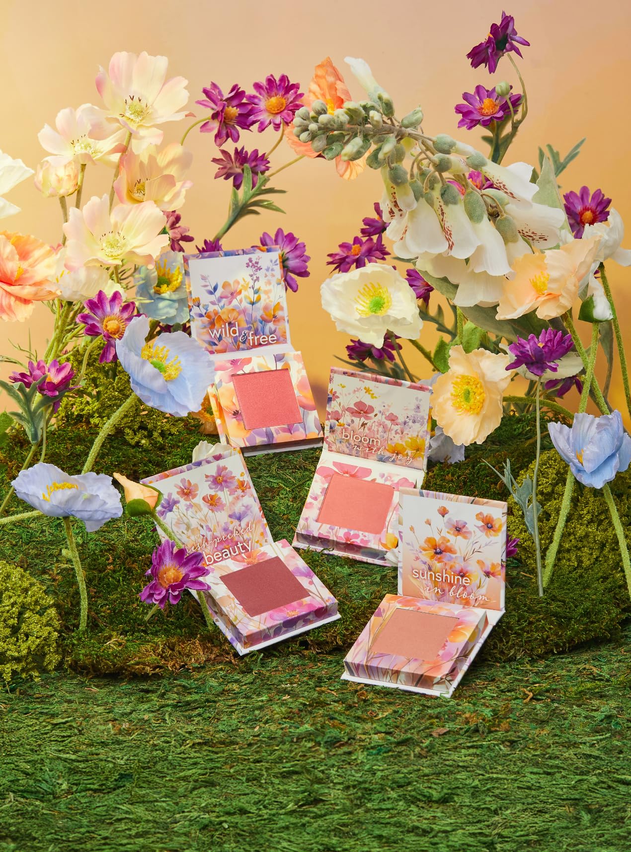 Honeybee Gardens Wildflower Blooming Blush, Vegan Pressed Powder, Natural Botanical Formula, 0.14oz (Poppy)