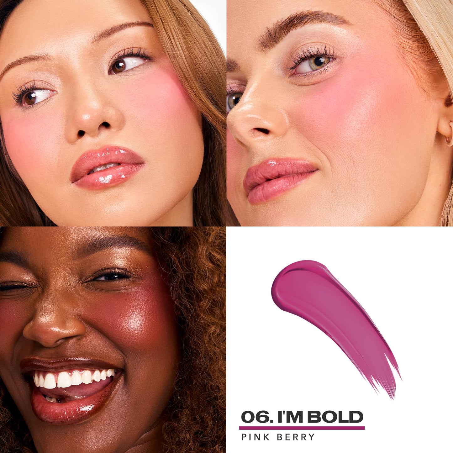 Sacheu Cheek STAY-N Liquid Blush for Cheeks — High Pigment, Buildable, Lightweight Cream Blush for Dewy & Radiant Flushed Cheeks — Long-lasting & Cruelty Free, I'm Flirty